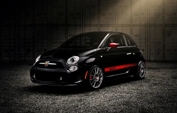 Picture light, black, tuning, fiat, tuning, 500, the front, abarth