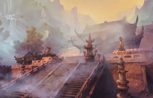 Fantasy, temple, ancient China