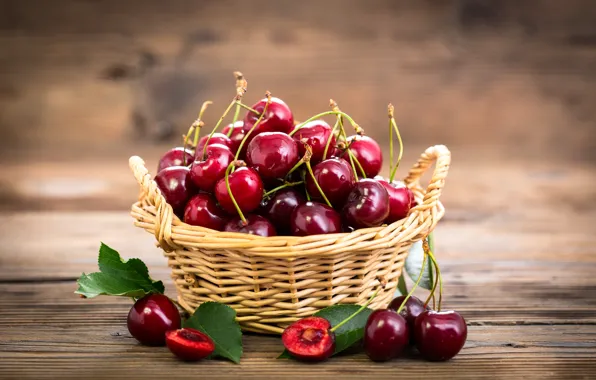 Wallpaper berries basket fresh cherry fruit ripe cherry for