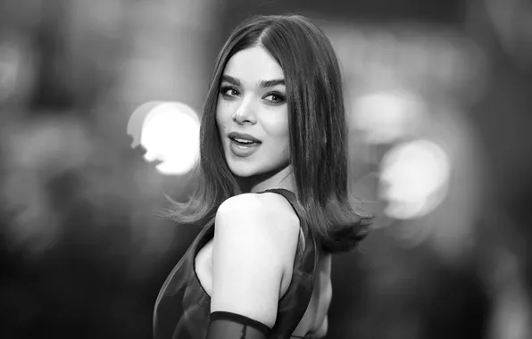Look, pose, model, actress, singer, shoulder, hair, black and white