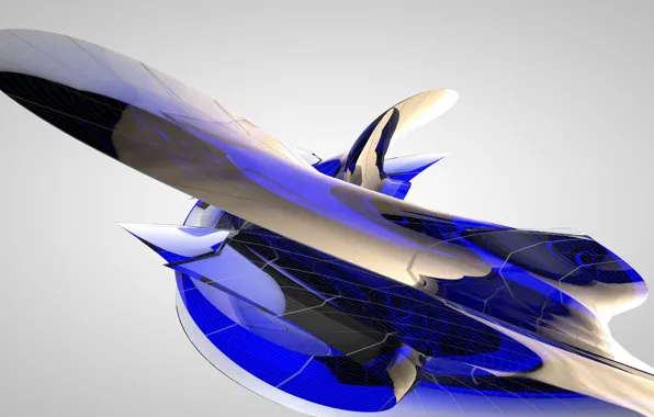 Blue, Abstraction, Hi-Tech, Rendering