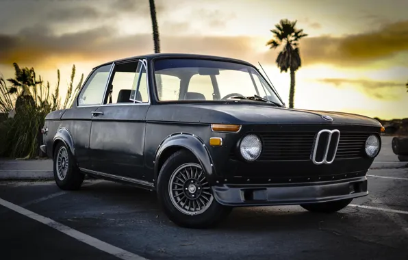 Sunset, bmw, BMW, classic, vintage, 1975, 2002, New Class