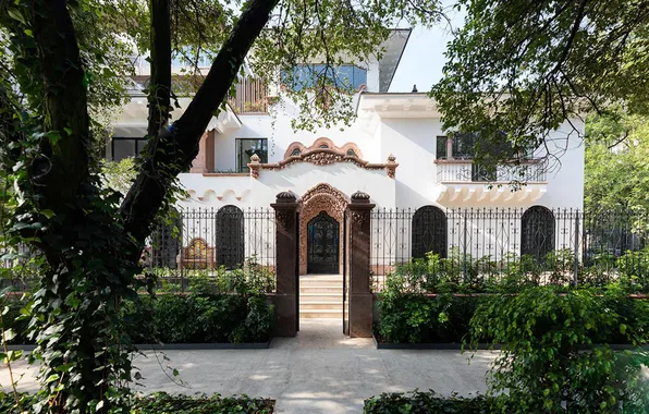 Summer, the city, street, Villa, the building, architecture, mansion, facade