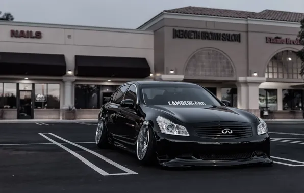 Picture Tuning, Infiniti, Infiniti, black, Tuning, stance, G37, Vossen