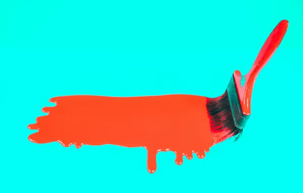 Paint, brush, drips of paint