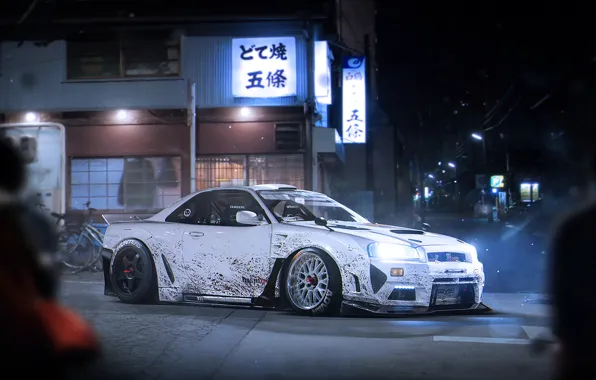 Picture Japan, Nissan, Car, White, Skyline, Tuning, Future, Sport
