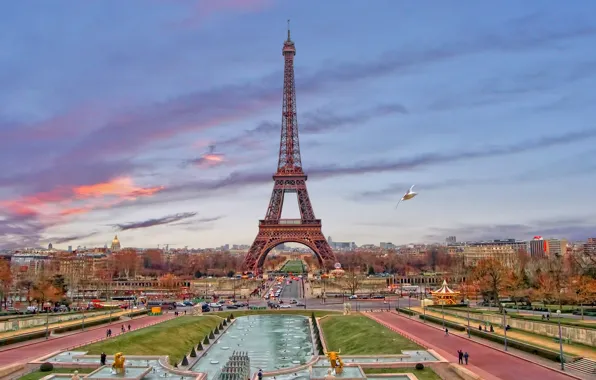 The sky, France, Paris, tower, home, the evening