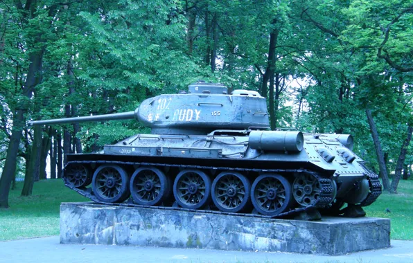 Armor, Military, The second world war, Combat, T-34-85, Monument, Rudy, 102