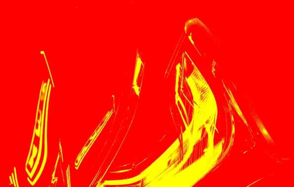 Picture line, red, abstraction, yellow, background, curves, the contours