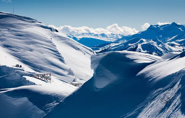 Winter, snow, landscape, nature, Wallpaper, mountain, edge, Russia