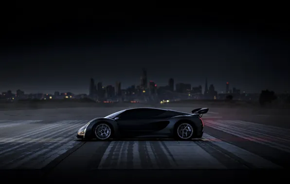 Picture twilight, side view, hypercar, 2020, Czinger, 21C