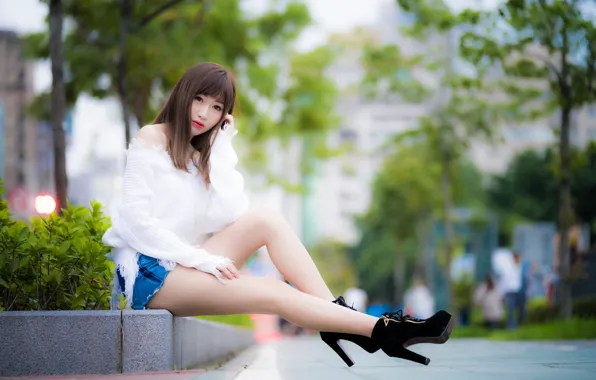 Girl, legs, Asian, cutie