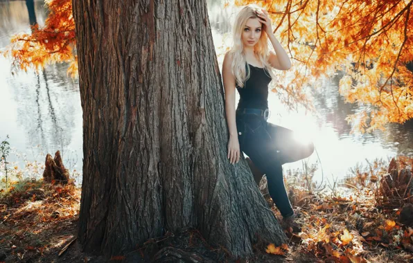 Picture autumn, girl, model, Loba