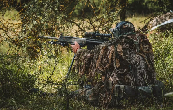 Army, soldiers, sniper