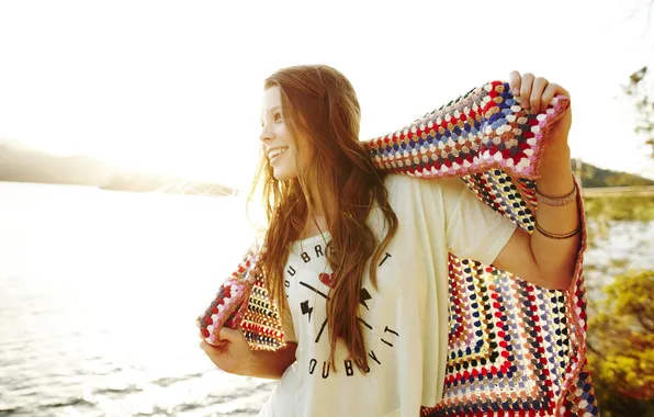 Girl, light, smile, mood