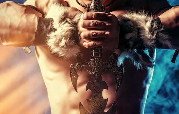 Picture weapons, fiction, sword, male, muscle, Warriors