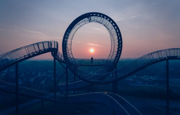 Sunset, people, Germany, attraction, Germany, Duisburg, Duisburg, Tiger & Turtle - Magic Mountain