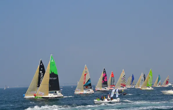 Sea, the sky, race, yachts, sail, regatta