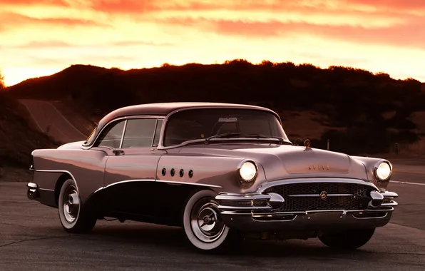 The sky, sunset, tuning, Buick, classic, tuning, the front, 1955