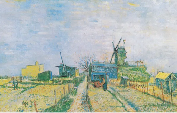 Picture, painting, Van Gogh, Van Gogh, Vegetable gardens on Montmartre