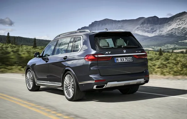 Picture BMW, back, side, 2018, crossover, SUV, 2019, BMW X7