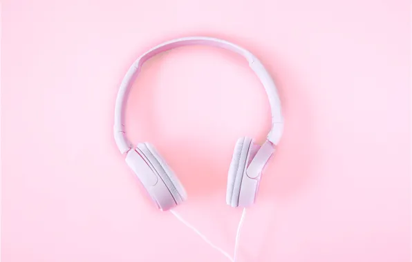 Pink, minimalism, headphones, minimalism, pink, headphones, background