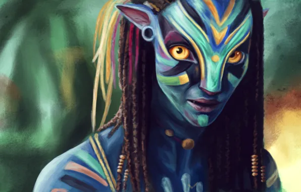 Picture Avatar, Neytiri, art, Zoe Saldana, James Cameron