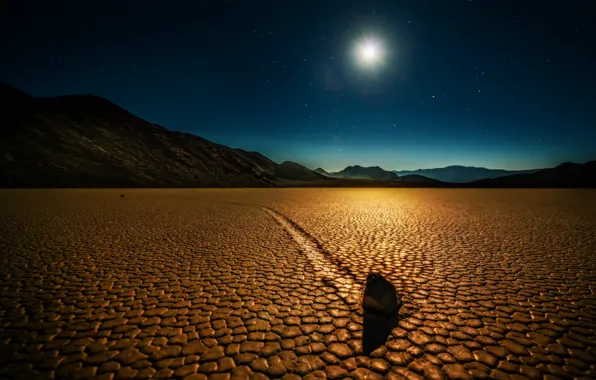 Picture landscape, night, desert, stone