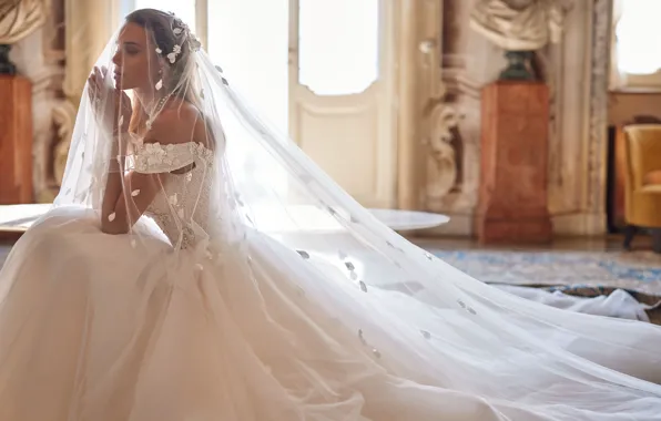 Girl, The bride, Wedding dress, Gorgeous dress, Wedding Dresses, Splendid dress, Light Bride