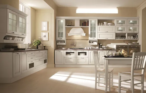 Style, Villa, interior, Italy, kitchen, dining room, dining area, Italian design