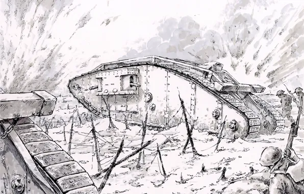 Attack, tanks, infantry, the first world war