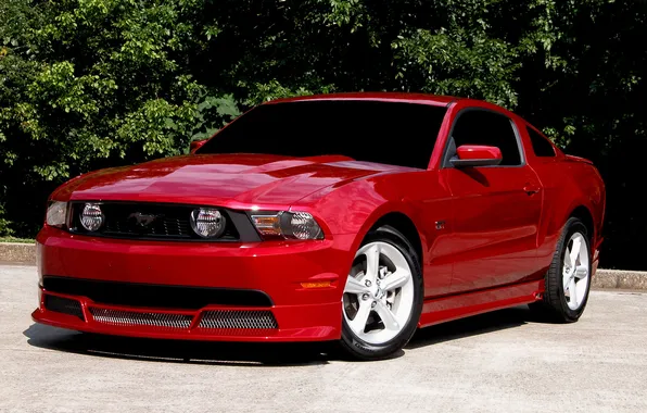 Picture red, Mustang, Ford