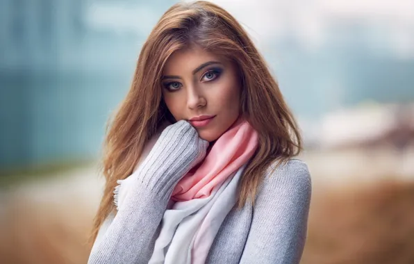 Picture look, pose, background, portrait, makeup, hairstyle, brown hair, beautiful