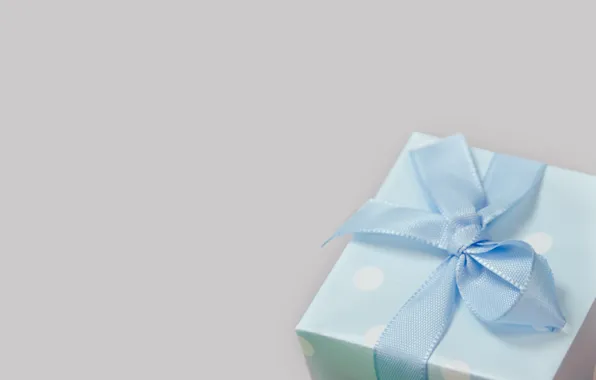 Holiday, box, gift, tape, grey background, bow