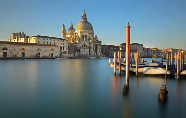 Morning, Italy, Venice, Cathedral, channel, Santa Maria della salute