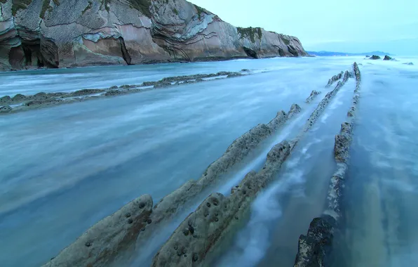 Sea, the sky, stones, rocks, tide