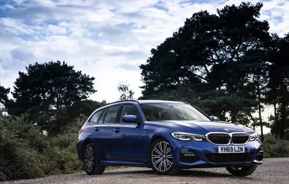 Blue, BMW, 3-series, universal, 320d, 3P, 2020, UK version