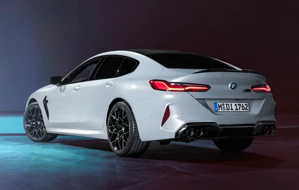 Picture BMW, back, white, Gran Coupe, M8, F93