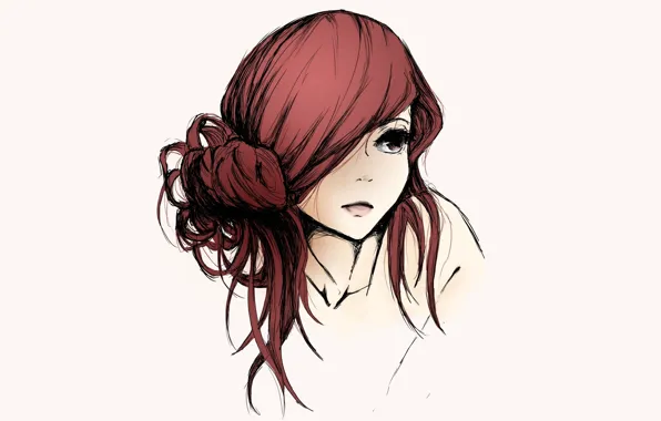 Picture girl, art, red hair, Fairy Tail, Elsa, Erza