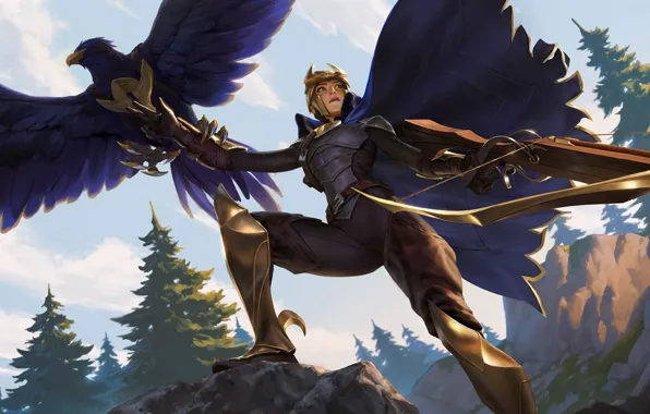 Girl, bird, Quinn, Legends of Runeterra