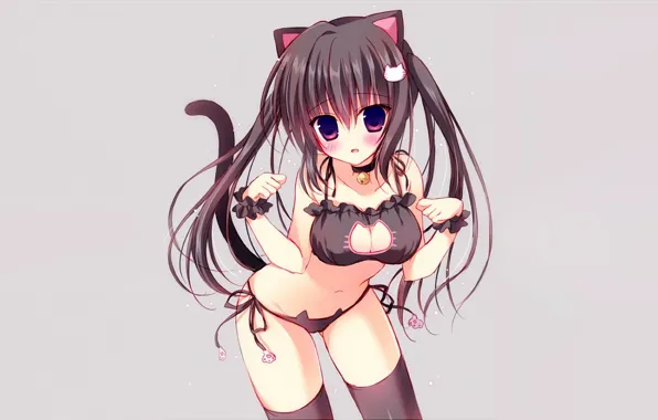 Girl, sexy, lingerie, pantsu, bra, cleavage, panties, thighhighs