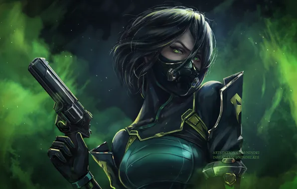 Girl, gun, fiction, mask, Viper, Valorant, by Patrycja Kotlik