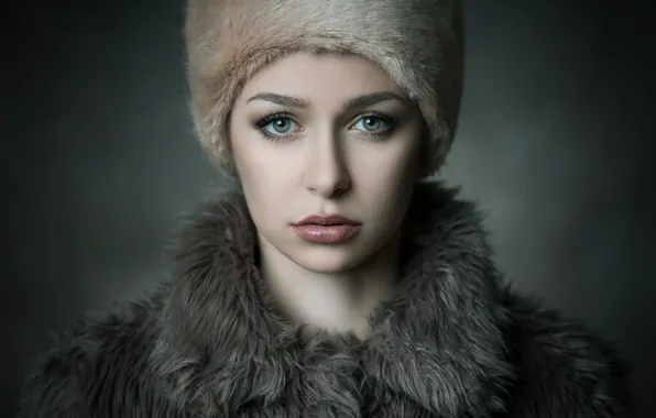 Portrait, makeup, fur, retouching, Michael Schnabl, Theresa Steinkellner