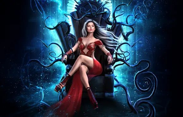 Picture queen, crimson, throne of shadows