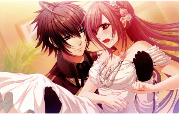 Picture pearl, beads, the bride, tears, wedding, the groom, embarrassment, visual novel