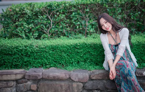 Picture face, smile, background, Asian