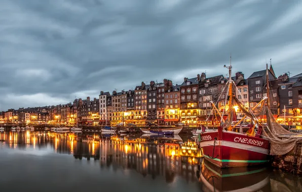 Picture the city, France, Marina, home, ships, Basse-Normandie, Honfleur
