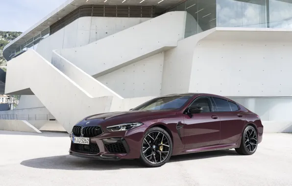 Coupe, BMW, 2019, M8, the four-door, near the building, M8 Gran Coupe, M8 Competition Gran …