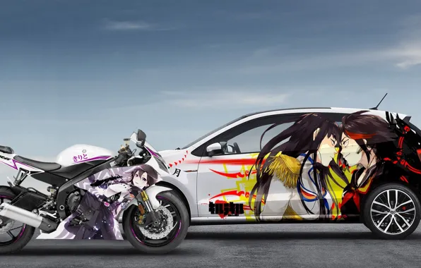 Car, game, Yamaha, tuning, anime, motorcycle, race, custom