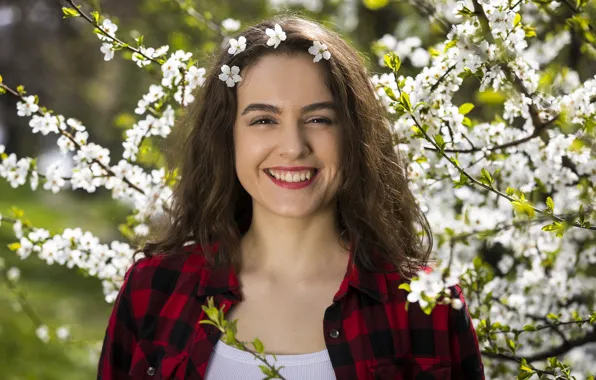 Picture girl, smile, spring, Kristina